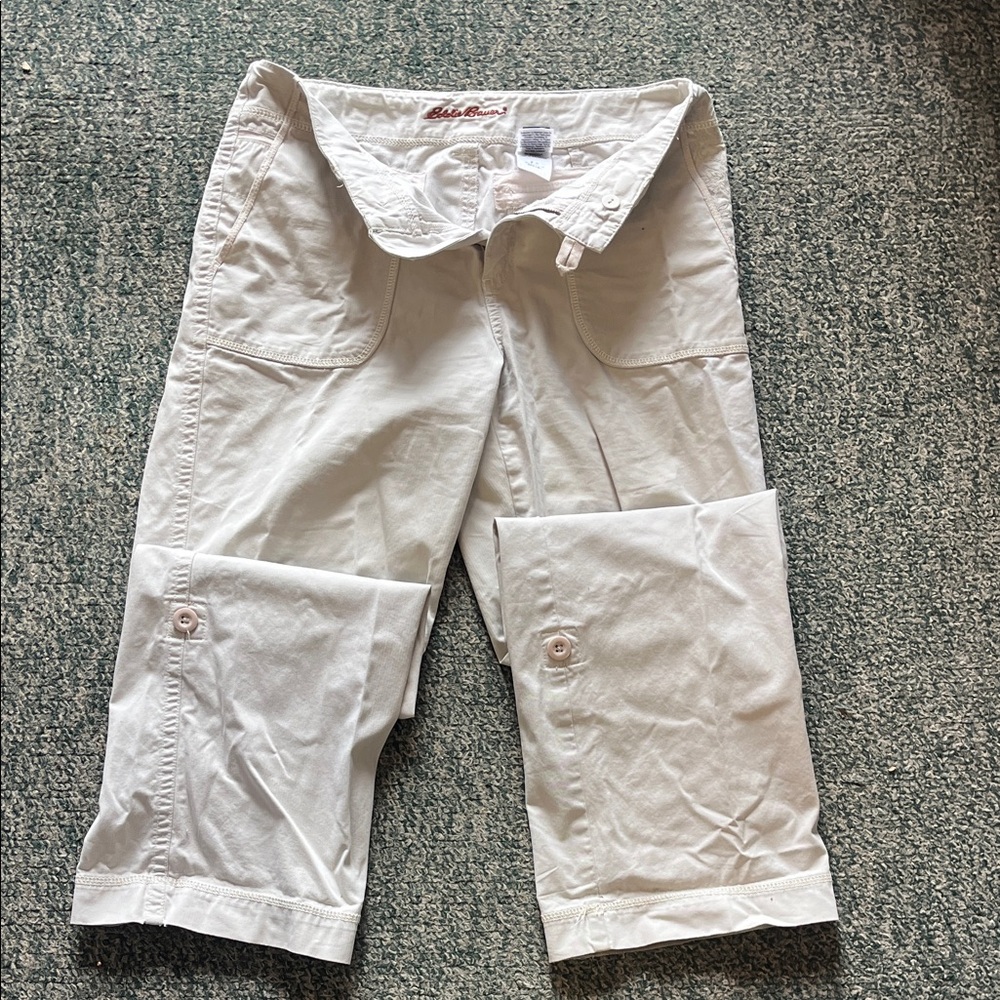 Eddie Bauer women's khaki/ivory cargo pants size 6